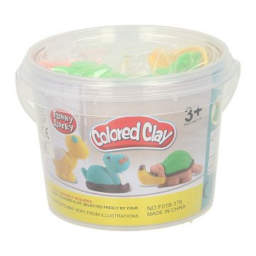 Kleiset in Opbergbox Dino Vormen - 6 Kleuren Klei