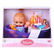 Doll set with bath