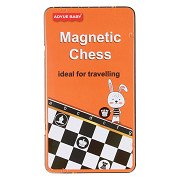 Magnetic chess game in a tin