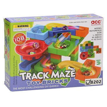 Track Maxe Bouwblokken Knikkerbaan, 108dlg.