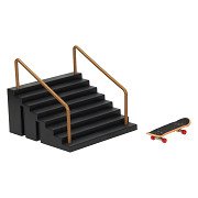 Finger-Skateboard mit Stunt-Treppe