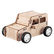 Wooden Construction Kit Pull String Car