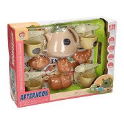 Tablett-Spiellebensmittel-Frühstücks- und Teeservice