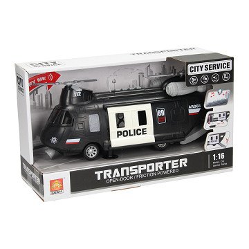 Polizeihubschrauber mit Licht und Ton