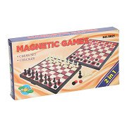 Magnetic Chess and Checkers Set
