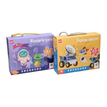Space travel jigsaw puzzle, 63 pcs.