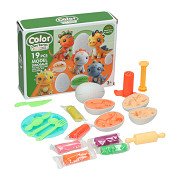 Dino Clay Set - 6 Colors Clay - 19pcs.