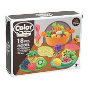 Groenten en Fruit Kleiset - 6 Kleuren Klei - 18dlg.