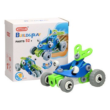 Bau- und Spielset Rennwagen 2in1, 52 Teile.