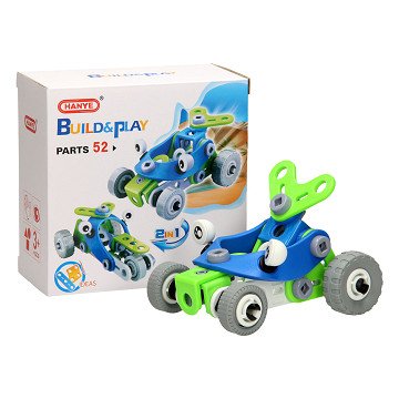 Construction and Play Set Racing Cars 2in1, 52 pcs.