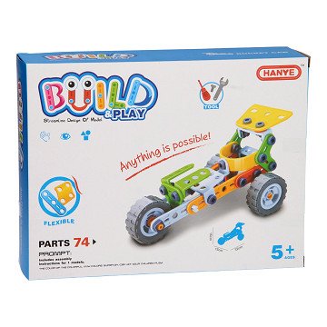 Build and Play Tricycle Race Car, 74pcs.