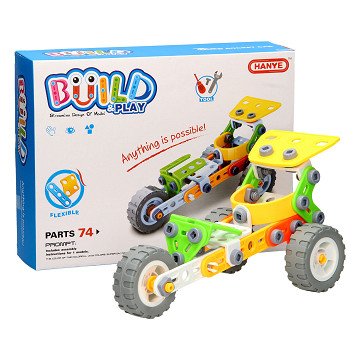 Build and Play Tricycle Race Car, 74pcs.