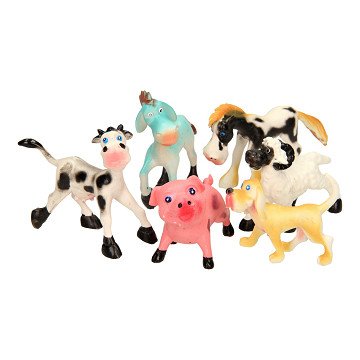 Mischievous Farm Animals Playset, 6 pcs.