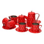 Tinnen Theeservies Rood