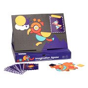 Magnetic set Shapes with Cards, 140 pcs.