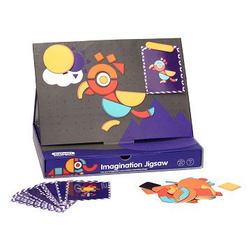 Magnetic set Shapes with Cards, 140 pcs.