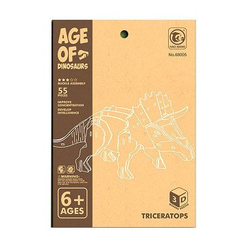 Wooden Construction Kit 3D Triceratops