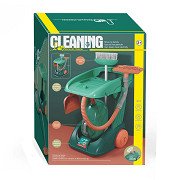 Cleaning trolley with vacuum cleaner