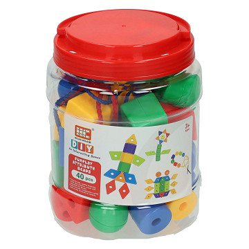 Große Fädelperlen in Box, 40 Stück.