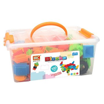 Bristle Bouwblokken in Opbergbox, 100dlg.