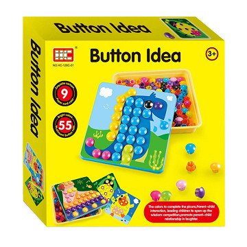 Kleurenbuttons met Opbergbox Geel, 55dlg.