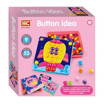 Color buttons with storage box, 55 pcs.