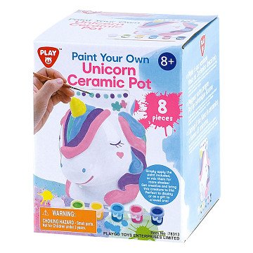 Play Paint Your Own Ceramic Unicorn Pot, 8pcs.