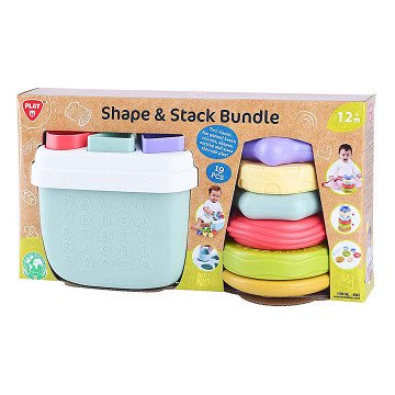 Playgo Biobased Shape Sorter and Stacking Toys - 19pcs.