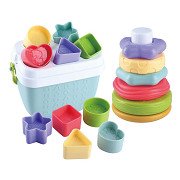 Playgo Biobasiertes Formsortier- und Stapelspielzeug – 19-tlg.