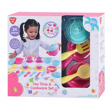 Playgo Tea Set and Cooking Accessories - 24 pcs.