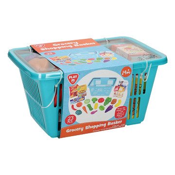 Playgo Einkaufskorb mit Lebensmittel-Spielset – 23-tlg.