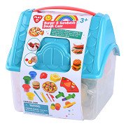 Playgo Hamburger- und Sandwich-Knetset in Aufbewahrungsbox – 4 Tontöpfe