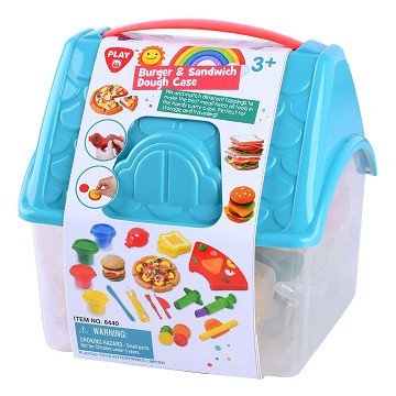 Playgo Hamburger- und Sandwich-Knetset in Aufbewahrungsbox – 4 Tontöpfe
