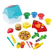 Play Hamburger and Sandwich Clay Set in Storage Box, 4 Clay Pots