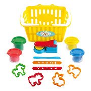 Play Clay Set in Shopping Cart, 4 Clay Pots