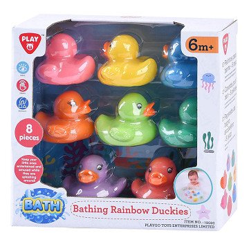 Playgo Rainbow Rubber Ducks - 8 pcs.