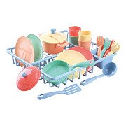 Play Clothes Rack with Kitchen Accessories, 23pcs