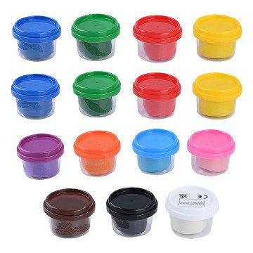 Play Rainbow Clay Set, 15 Tontöpfe