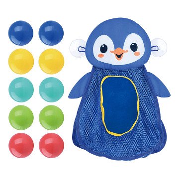 Play Bath Toys Storage Penguin with balls, 11pcs.