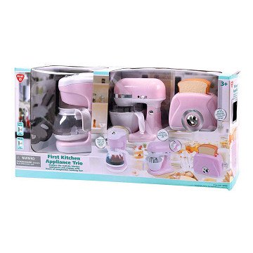 Playgo Kitchen Mixer - Coffee Maker and Toaster Pink - 7pcs.