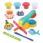 Playgo Tonpressmaschinen-Set - 4 Tontöpfe