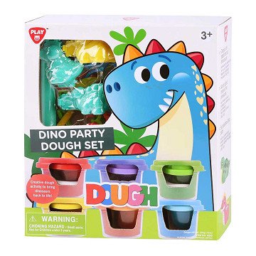 Playgo Dino Party Clay Set - 6 Clay Pots