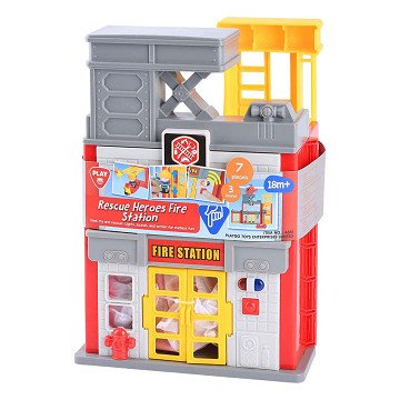 Playgo Rescue Heroes Feuerwehrstation - 7-teilig.