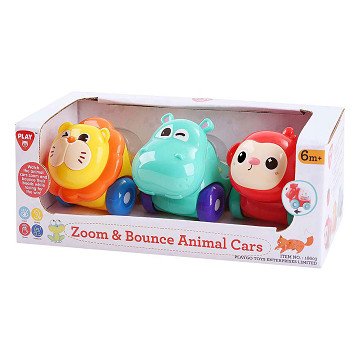 Playgo Zoom & Bounce Dierenauto's - 3st.