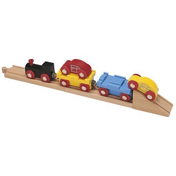 Wooden Car Transport Train with Cars