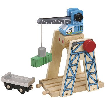 Holzschienen-Ladekran mit Container