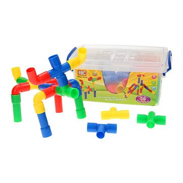 Building tubes in storage box, 58pcs