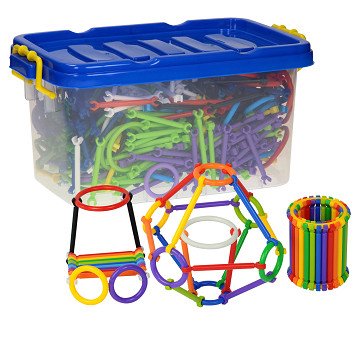 Construction Shapes Rods and Rings in Storage Box, 480pcs.