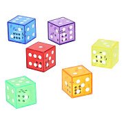 Colored Transparent Dice - 6 pcs.