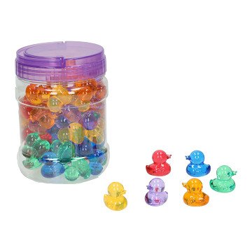 Colored Transparent Toy Ducks - 60 pcs.